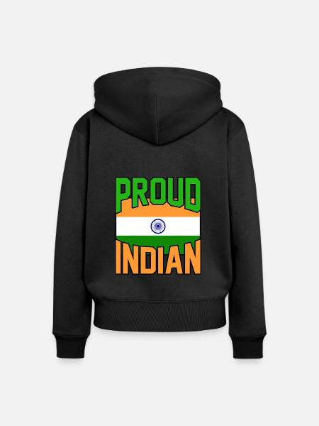 Indien - Frauen Premium Bio Zip Hoodie - Schwarz