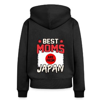 Japon - Sweat à capuche zippé Premium bio Femme - noir - Dos - Julia (174cm)