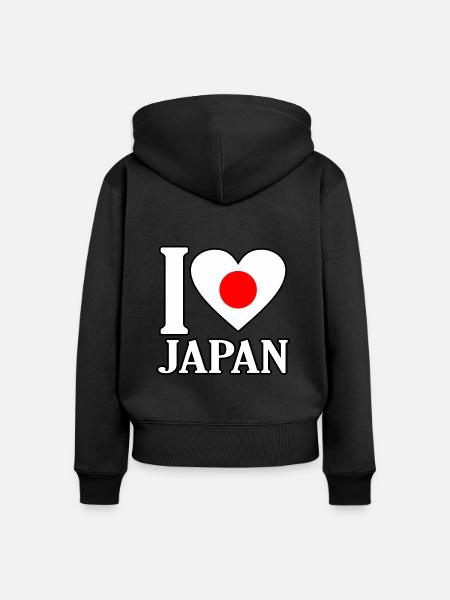 Japan - Frauen Premium Bio Zip Hoodie - Schwarz