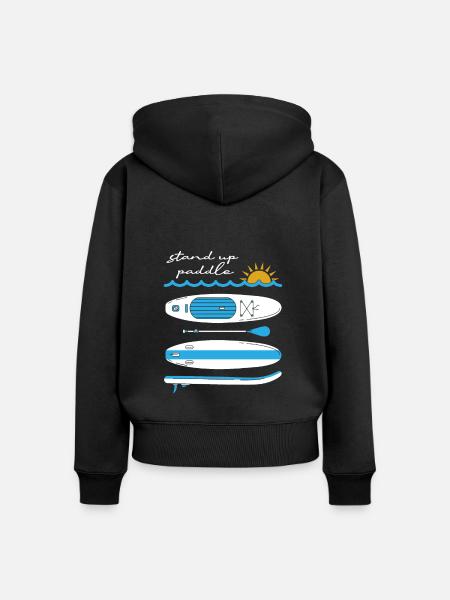 Stand Up Paddling - Frauen Premium Bio Zip Hoodie - Schwarz