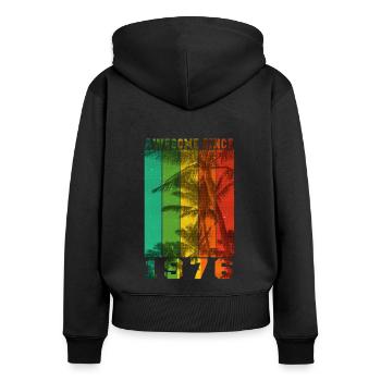 Großartig seit 1976 - Frauen Premium Bio Zip Hoodie - Schwarz - Hinten - Julia (174cm)
