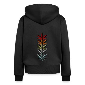 Cannabis - Sweat à capuche zippé Premium bio Femme - noir - Dos - Julia (174cm)