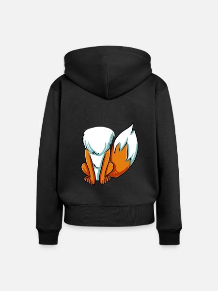 Fuchs Kostüm - Frauen Premium Bio Zip Hoodie - Schwarz