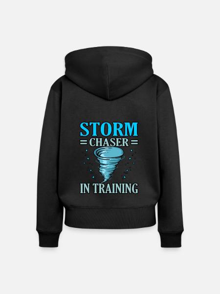 Tornado - Frauen Premium Bio Zip Hoodie - Schwarz