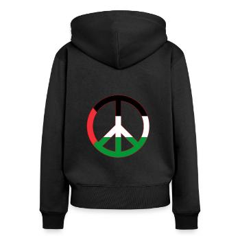 Palästina - Frauen Premium Bio Zip Hoodie - Schwarz - Hinten - Julia (174cm)