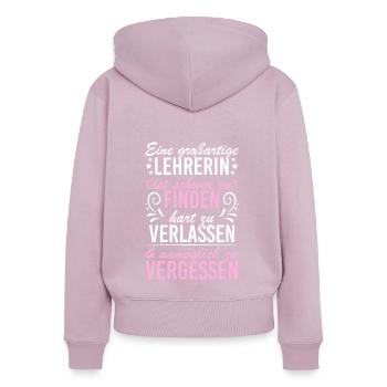 Schwer zu finden großartige Lehrerin - Frauen Premium Bio Zip Hoodie - Altrosa - Hinten - Julia (174cm)