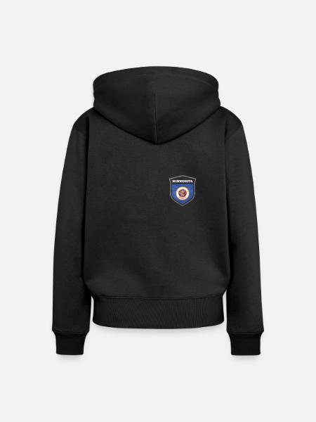 Minnesota - Frauen Premium Bio Zip Hoodie - Schwarz