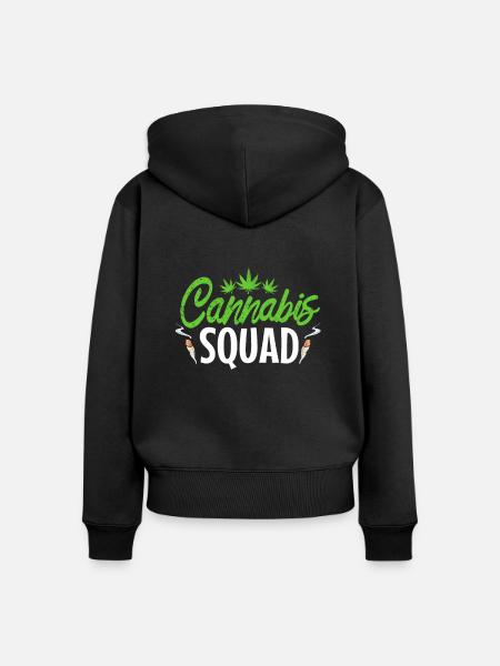 Cannabis trupp - Frauen Premium Bio Zip Hoodie - Schwarz