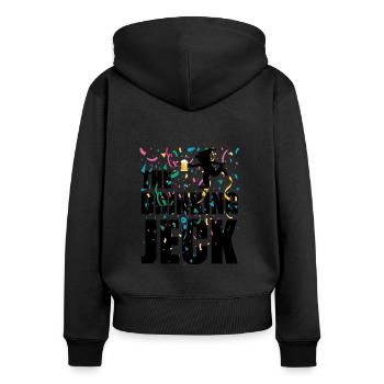 Le Jeck à boire - Carnaval Carnaval Alaaf Helau - Sweat à capuche zippé Premium bio Femme - noir - Dos - Julia (174cm)