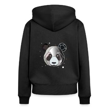 Panda Polygon Kunst Tier Geometrie - Frauen Premium Bio Zip Hoodie - Schwarz - Hinten - Julia (174cm)