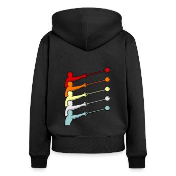 Lancers Lancer de marteau - Sweat à capuche zippé Premium bio Femme - noir - Dos - Julia (174cm)