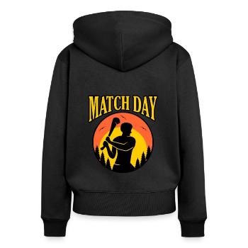 Match Day Hurling - Women's Premium Organic Zip Hoodie - black - Back - Julia (174cm)
