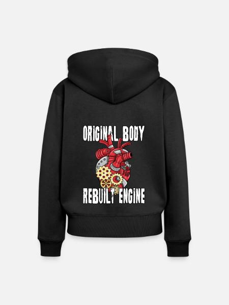 Herz Operation Geschenk - Frauen Premium Bio Zip Hoodie - Schwarz