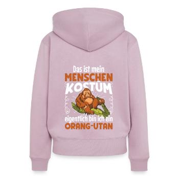 This is My Man Costume Monkey Halloween - Women's Premium Organic Zip Hoodie - dusky pink - Back - Julia (174cm)