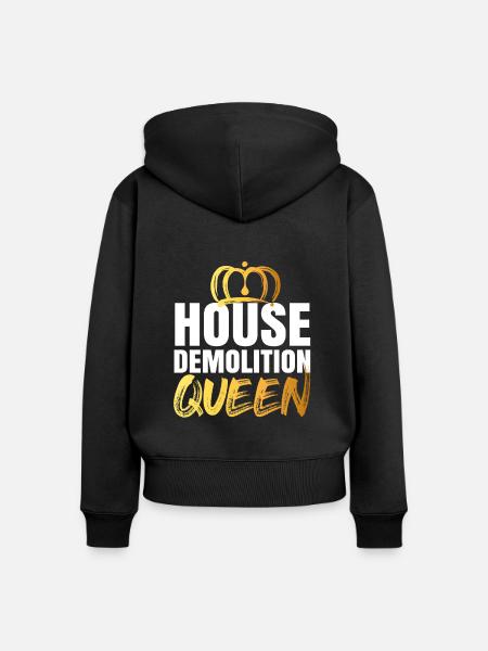 Haus Zerstörung Renovierung Geschenk - Frauen Premium Bio Zip Hoodie - Schwarz