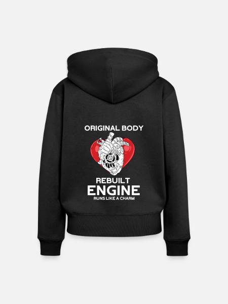 Operation Herz Geschenk - Frauen Premium Bio Zip Hoodie - Schwarz