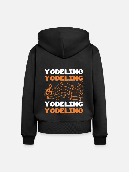 Jodeln - Frauen Premium Bio Zip Hoodie - Schwarz