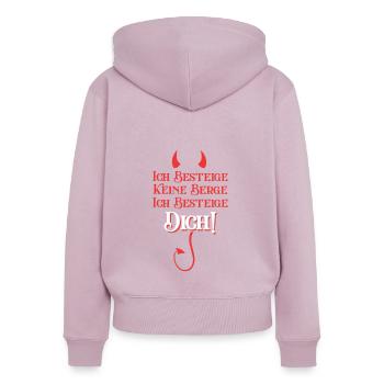 Ich Besteige Keine Berge Ich Besteige Dich - Frauen Premium Bio Zip Hoodie - Altrosa - Hinten - Julia (174cm)