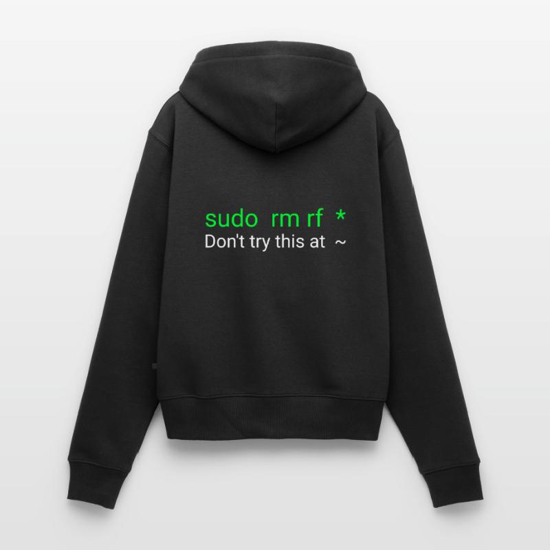 Linux sudo rm rf Sweat à capuche zippé Premium bio Femme