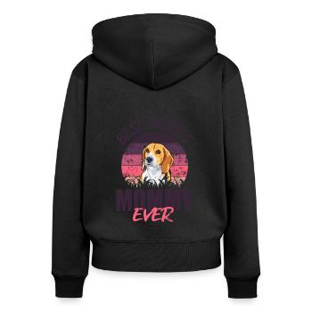 Best Beagle-Mama Ever - Women's Premium Organic Zip Hoodie - black - Back - Julia (174cm)