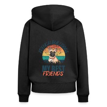 Nice design for a dog lover - Women's Premium Organic Zip Hoodie - black - Back - Julia (174cm)