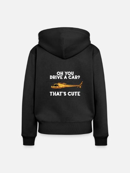 Helicopter 1 - Frauen Premium Bio Zip Hoodie - Schwarz