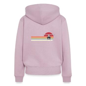 Retro helicopter - Women's Premium Organic Zip Hoodie - dusky pink - Back - Julia (174cm)