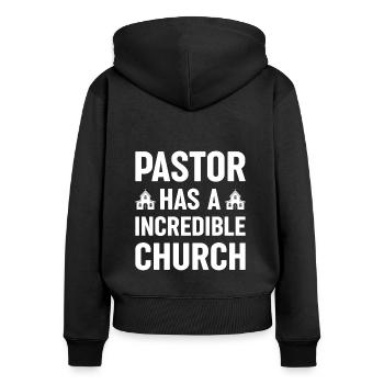 Zwingt Mich Nicht, Meine Psalmstimme Zu Benutzen - Frauen Premium Bio Zip Hoodie - Schwarz - Hinten - Julia (174cm)