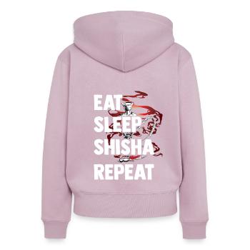 Hookah - Women's Premium Organic Zip Hoodie - dusky pink - Back - Julia (174cm)