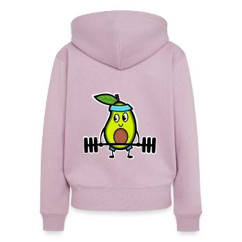 Avocado Weightlifting - Women's Premium Organic Zip Hoodie - dusky pink - Back - Julia (174cm)