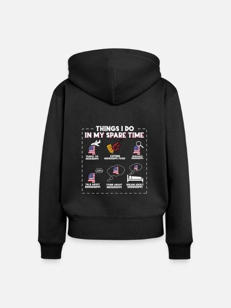 Mississippi - Frauen Premium Bio Zip Hoodie - Schwarz