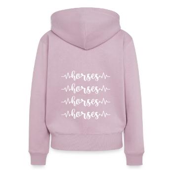 Chevaux Cheval à fond blanc Animal - Sweat à capuche zippé Premium bio Femme - rose poudré - Dos - Julia (174cm)