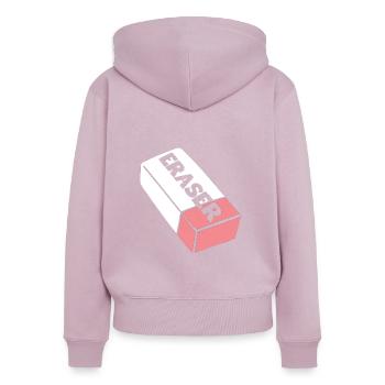 Costume de gomme - Sweat à capuche zippé Premium bio Femme - rose poudré - Dos - Julia (174cm)