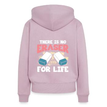 Cadeau de costume de gomme - Sweat à capuche zippé Premium bio Femme - rose poudré - Dos - Julia (174cm)