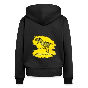 Allosaurus Dinosaurier - Frauen Premium Bio Zip Hoodie - Schwarz - Hinten - Julia (174cm)