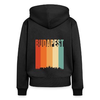 Die Schönheit von Budapest - Frauen Premium Bio Zip Hoodie - Schwarz - Hinten - Julia (174cm)