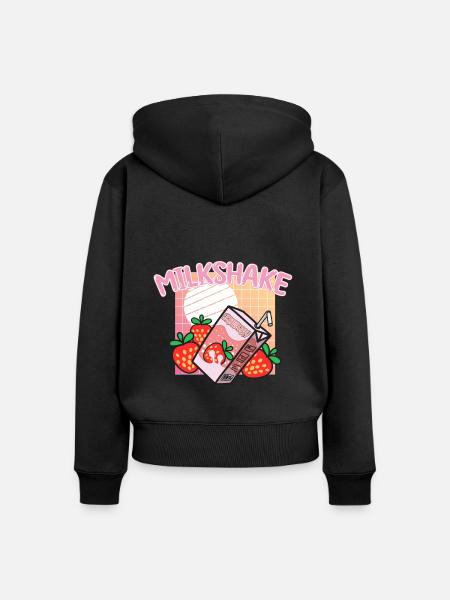 Milchshake Milchdrink Milch Geschenk - Frauen Premium Bio Zip Hoodie - Schwarz