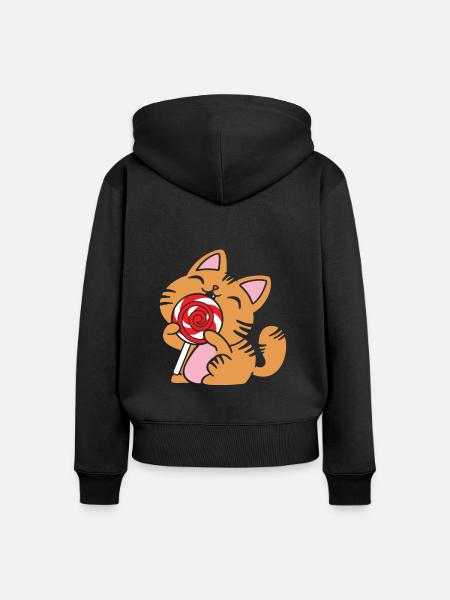 Lutscher Süßigkeiten Geschenk - Frauen Premium Bio Zip Hoodie - Schwarz