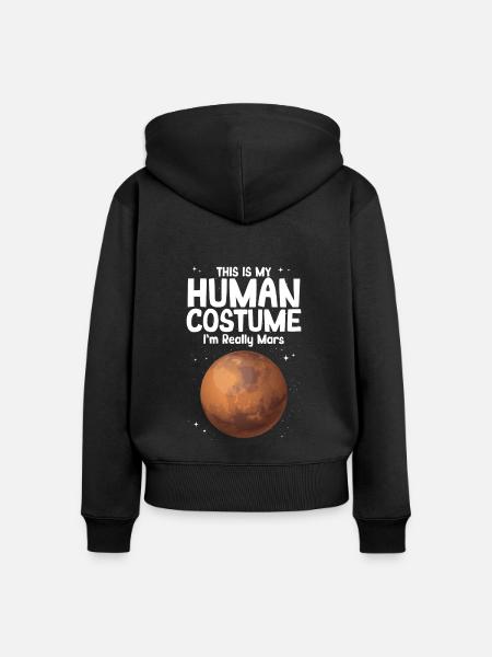 Mars - Frauen Premium Bio Zip Hoodie - Schwarz