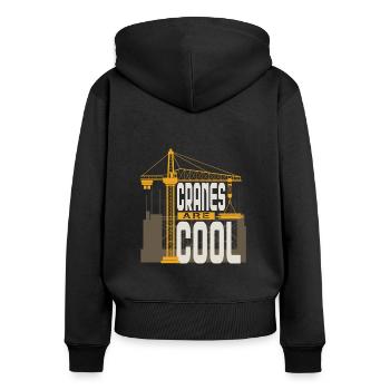Cadeau de grutier - Sweat à capuche zippé Premium bio Femme - noir - Dos - Julia (174cm)