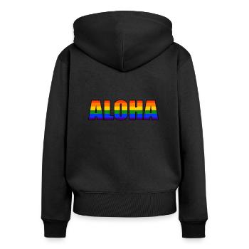 Chaque Jeck est différent! Moi aussi. Carnaval LGBTQ de Cologne - Sweat à capuche zippé Premium bio Femme - noir - Dos - Julia (174cm)