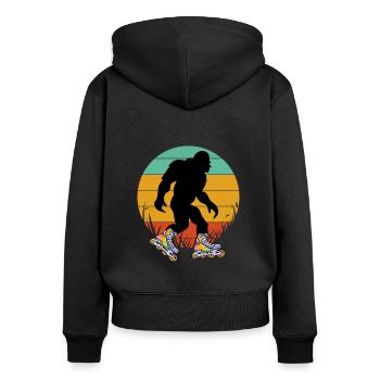 Inlineskating Inlineskater Geschenk - Frauen Premium Bio Zip Hoodie - Schwarz - Hinten - Julia (174cm)