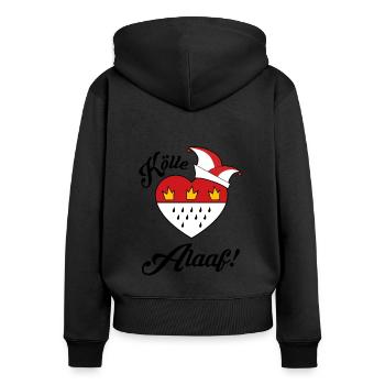 Karneval Kostüm Kölle Alaaf Herz Wappen Köln - Frauen Premium Bio Zip Hoodie - Schwarz - Hinten - Julia (174cm)