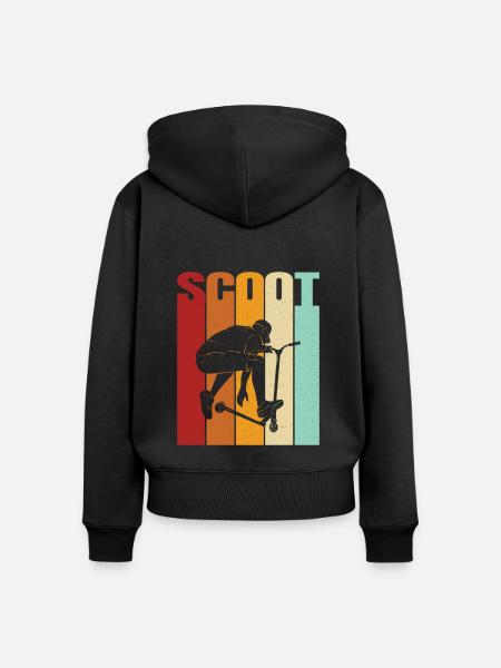 Scooter Roller Tretroller Geschenk - Frauen Premium Bio Zip Hoodie - Schwarz
