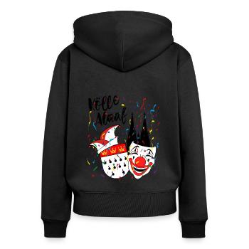 Karneval Kostüm Kölle Alaaf Herz Köln Clown - Frauen Premium Bio Zip Hoodie - Schwarz - Hinten - Julia (174cm)