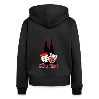 Karneval Kostüm Kölle Alaaf Clown Wappen Dom Köln - Frauen Premium Bio Zip Hoodie - Schwarz - Hinten - Julia (174cm)