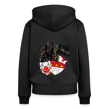 Karneval Kostüm Kölle Alaaf Clown Wappen Dom Köln - Frauen Premium Bio Zip Hoodie - Schwarz - Hinten - Julia (174cm)