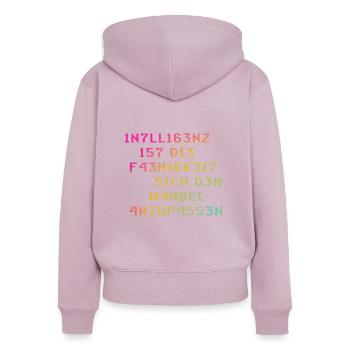 Intelligenz Ist Die Fähigkeit Sich Dem Wandel - Frauen Premium Bio Zip Hoodie - Altrosa - Hinten - Julia (174cm)