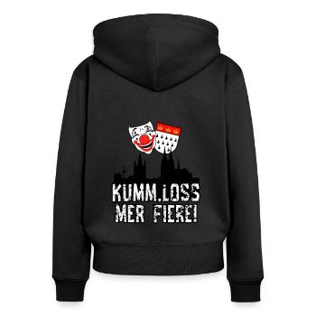 Karneval Kostüm Kölle Alaaf Köln loss mer fiere! - Frauen Premium Bio Zip Hoodie - Schwarz - Hinten - Julia (174cm)