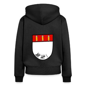 Karneval Kostüm Kölle Alaaf Clown Wappen Dom Köln - Frauen Premium Bio Zip Hoodie - Schwarz - Hinten - Julia (174cm)